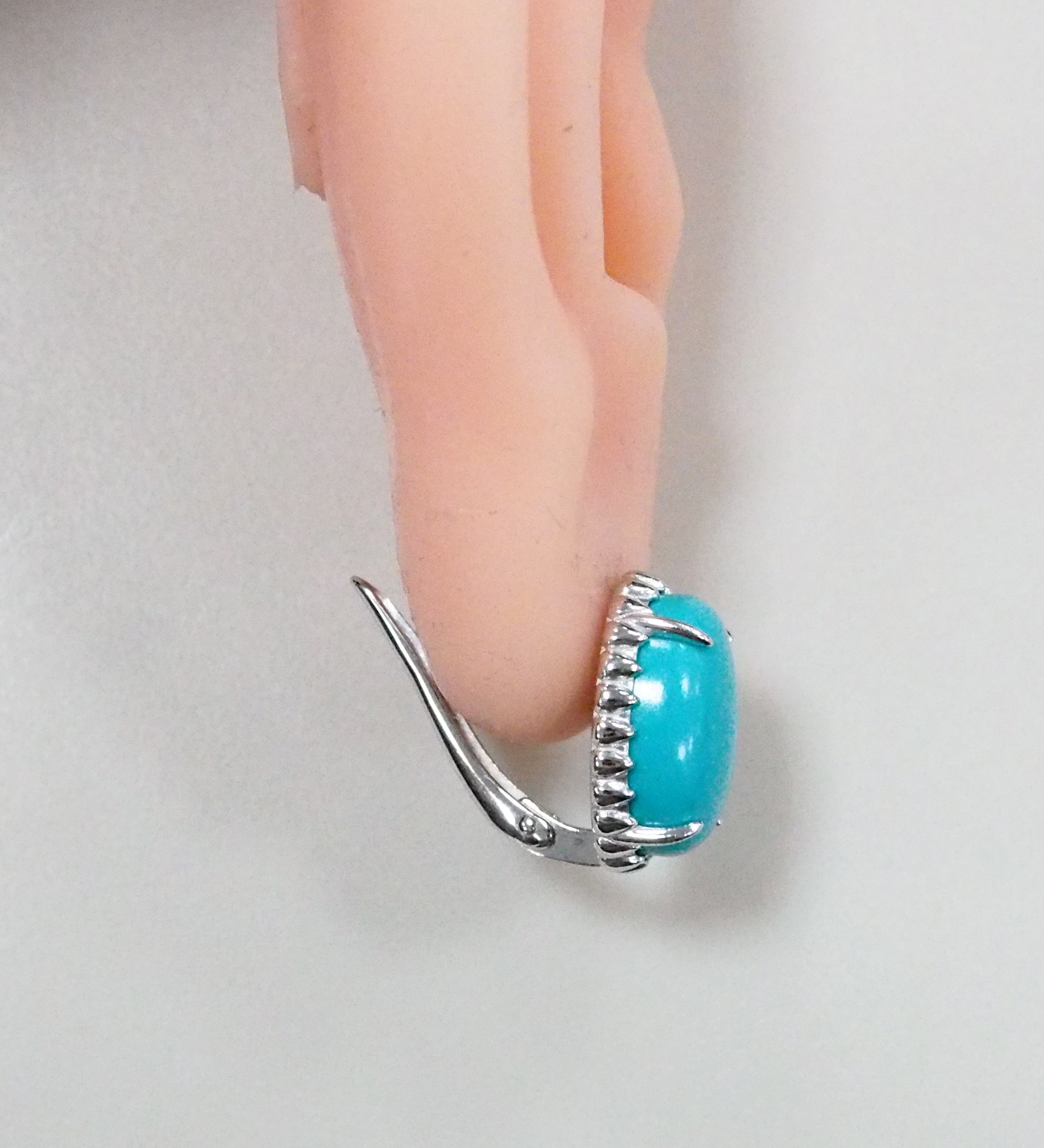 Серебряные серьги с бирюзой